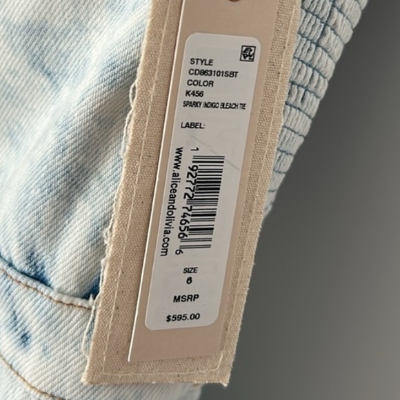 HEMMED Alice and Olivia Donella denim bustier high low dress - Picture 14 of 16